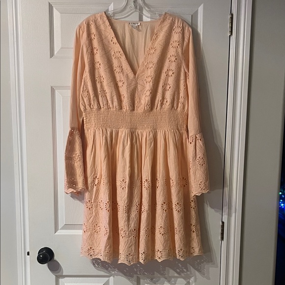VENUS Dresses & Skirts - 🌴vacation pick🌴VENUS Elegant Long Sleeve Peach Dress
